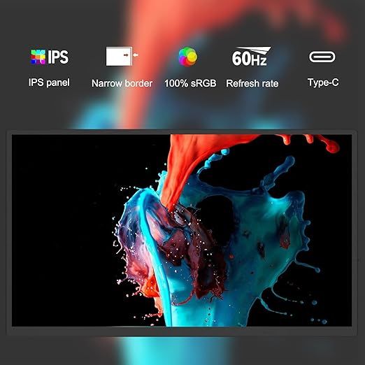 304mm*195mm*10mm),monitor N.W 1142g; whole package G.W 2.36KG, 18.5 inch Portable Monitor Upgraded- 100% sRGB 1080p CNC Frame, Compatible with USB 3.0 Phone Computers and Gaming Devices