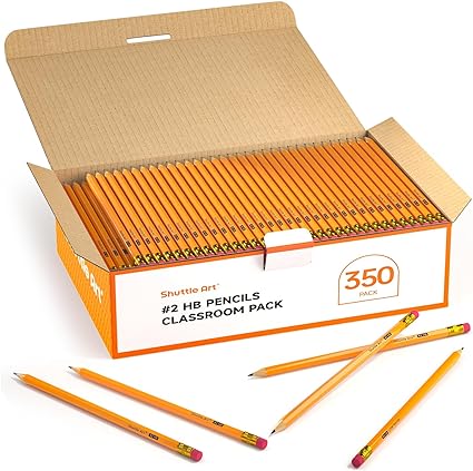 ready to use when get it, saving your time of preparing. 350 Pack Sharpened Yellow Pencils with Erasers, Bulk Pack Graphite Pencils for School and Teacher Supplies