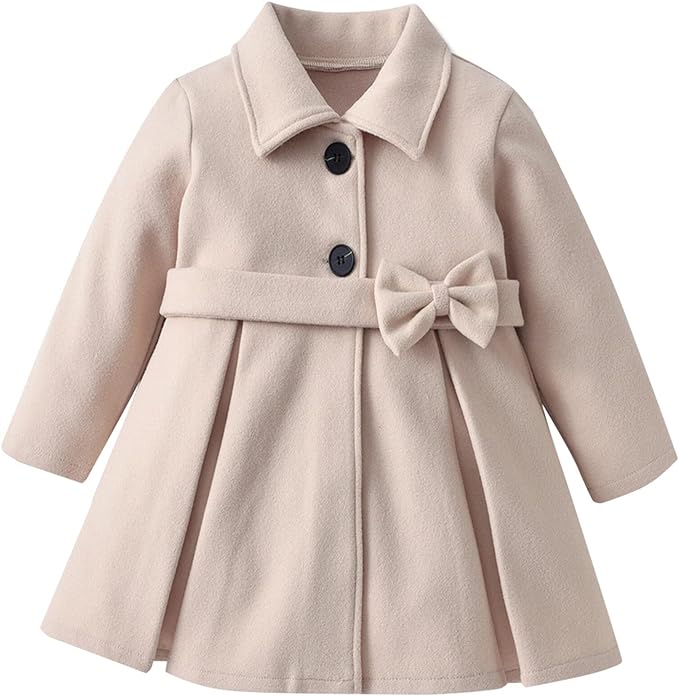 Baby winter coat made of thick woolen, soft, warm and skin friendly. This kids' winter jacket is soft and cozy, not too heavy but still keeps your kids warm well.