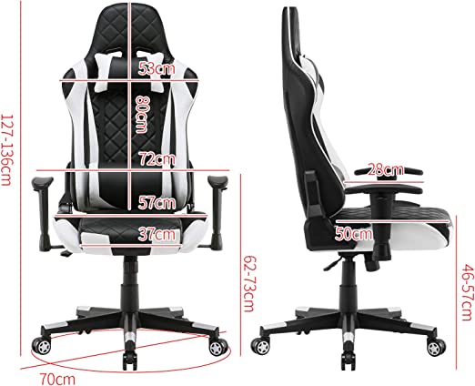 Gaming Chair, High-Back Gaming Chair, Executive Swivel Rolling Chair Headrest and Lumbar Support back