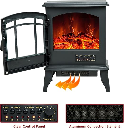 small free-standing unit easily moves between bedroom, living or lounge room providing supplemental heat for any small space up to 400ft²,58cm Portable Freestanding Space Heater with Remote