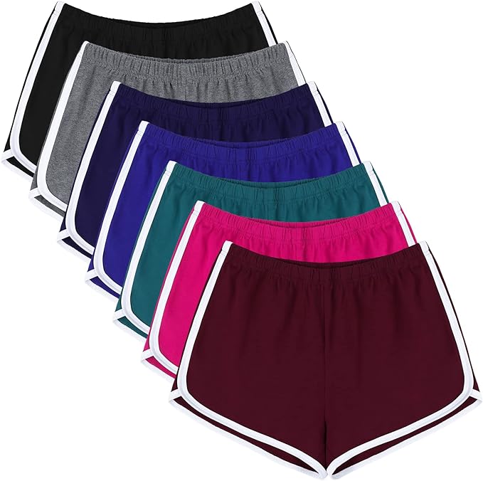 The girl athletic shorts are made of 95% high-quality polyester, the fabric is soft and comfortable, skin-friendly, breathable, odorless, not easy to wear and tear, perfect for active kids. Yoga Dance Pants Breathable Workout Running Shorts