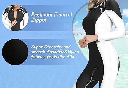 Spandex Front Zipper for Scuba Diving Snorkeling Swimming, swimwear is close to your skin,feel like a second skin, naturally form fitting to reduce drag in the water, offers no restrict movement ensures you freely move underwater