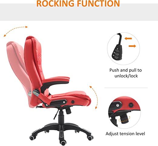PU Leather Gaming Chair High Back Office Chair with Adjustable Height, Computer Gamer Chair