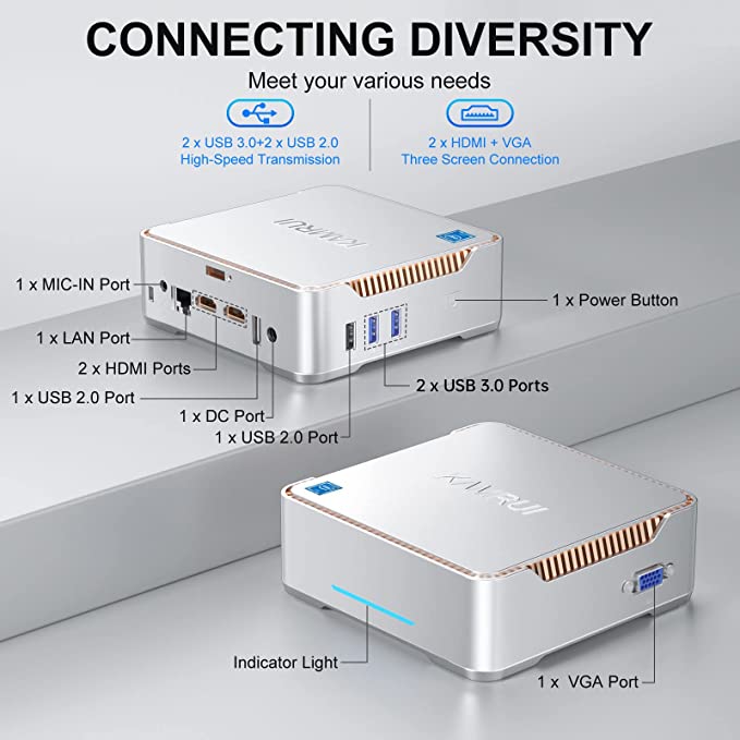 Mini PC,12th Intel Alder Lake- N95 (up to 3.4GHz) 16GB RAM 512GB M.2 SSD Mini PC Windows 11 Pro, Gigabit Ethernet, 4K UHD, Dual Wi-Fi, BT 4.2 Home/Business Mini Desktop Computer