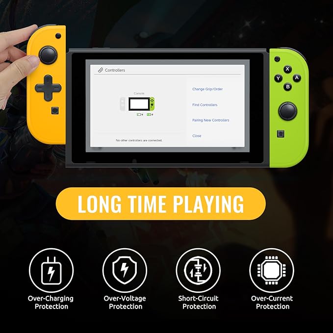 built-in 6-axis gyro. In sleep mode, press and hold the HOME button to wake up the switch. The built-in 6-axis gyro support somatosensory tracking, Switch L/R Controller Compatible for Switch/Lite/OLED, Wireless Switch Controller L/R with Wrist Strap