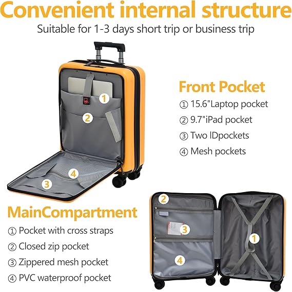 Luggage Set, HardShell Lightweight TSA Lock Only 20
