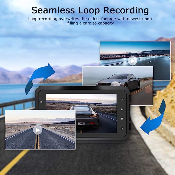 1080P Superior Night Vision Dash Camera: 6 unique infrared LED fill lights allows the dash cam to perform optimally in low light situations.