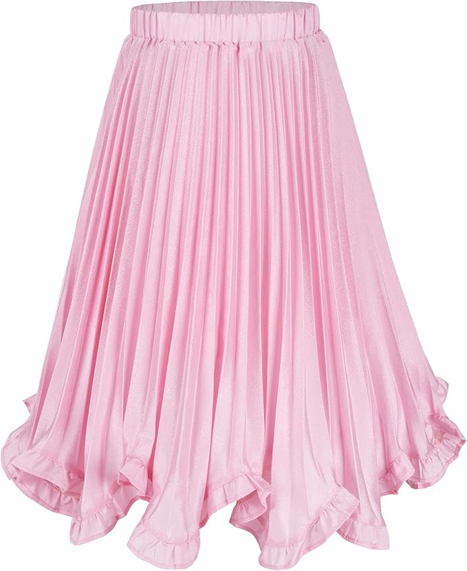 Featuring meticulously crafted, evenly pressed pleats, the skirt creates a stunning three-dimensional texture that flows gracefully with movement,