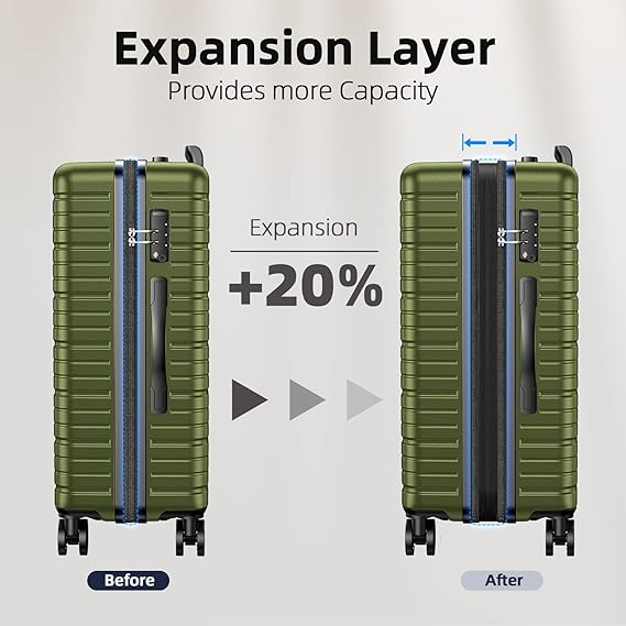 Suitcases with Wheels PC+ABS Durable Hardside Luggage, Sets 4, luggage set made from extra strong ABS material, which is lightweight and extremely durable. Features textured finish to prevent scratches,