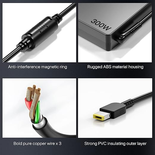 automatically detects and delivers voltage and current based on your devices' needs,  Lenovo Legion 5 5i 5P 7 7i pro 15 16 17 C7 S7 Y540 Y545 y730 Y740,Gaming Laptop Charger for ADL300SDC3A GX21F23045 ADL300SLC3A SA10R16956