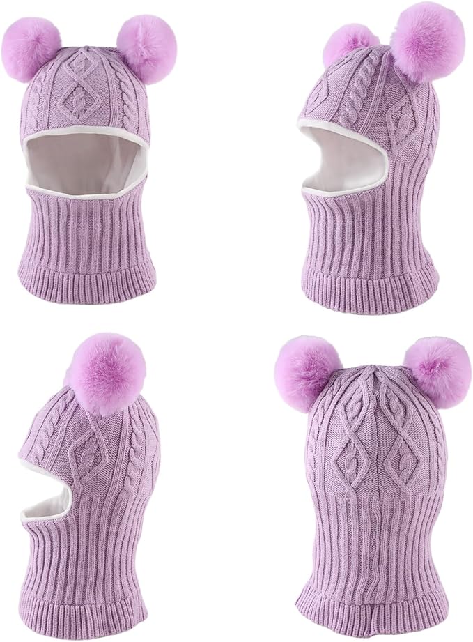 warm wearing experience for children in winter. Cartoon pattern, attractive for kids, more fun and cute, Winter Pompom Girls Beanie Infant Toddler