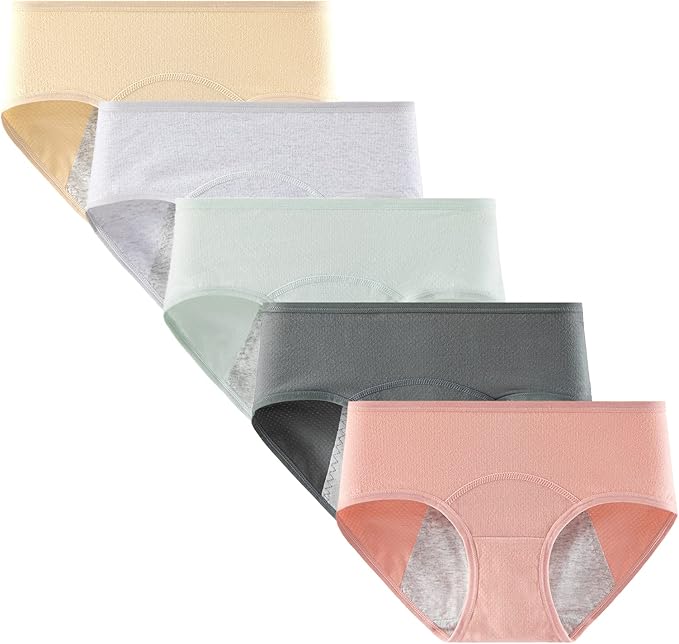 protection girls for menstruation leakage problem. This protective panties need wear together with menstrual pads/cups/tampons for extra protection, Panties Breathable Leakproof Underwear Cotton Protective Menstrual