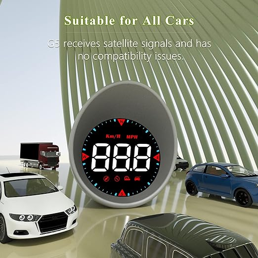 Head Up Display with Speed,Mileage, Suitable for All Car - Digital GPS Speedometer G5,