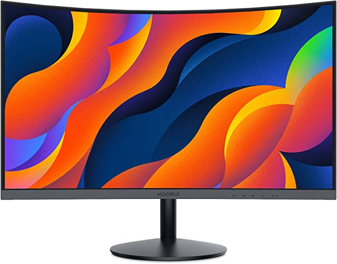 24-Inch Curved Computer Monitor- Full HD 1080P 60Hz Gaming Monitor 1800R LED Monitor HDMI VGA, Tilt Adjustment, Eye Care, Black 24N5C