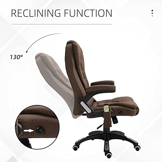 Office Desk Chair with Massage Lumbar Support, Vintage Style Armchair PU Leather E-Sports Chair with Retractable Footrest