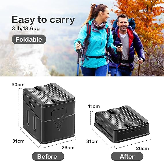 Square folding toilet has a more stable center of gravity compared with round folding toilet, Portable Toilet for Adults and Children. Suitable for Cars, Hiking, Beaches and Camping