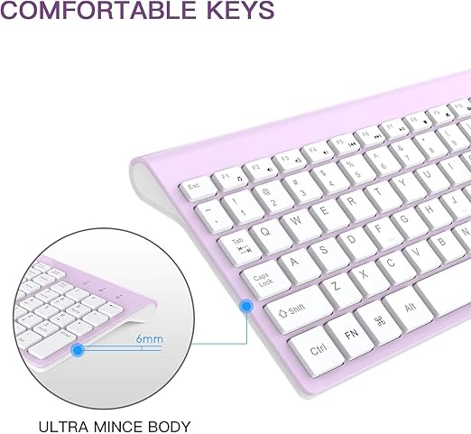 Full Size Wireless Keyboard and Mouse Set 2.4G Ultra-Thin Sleek Design for Windows, Computer, Desktop, PC, Notebook -