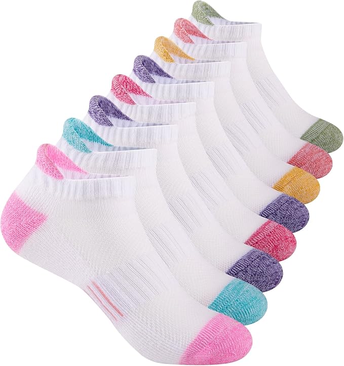 Half cushioned socks for girls provide extra comfort in high impact area and pull moisture away from skin, Socks Ankle Running Socks For Kids
