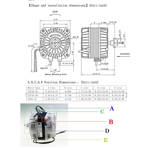 120V 60Hz YZF10-20, YZF10-20 motor mounting pin spacing is 1.02 inches,it needs to be mounted horizontally or vertically with mounting brackets,the motor rotates counterclockwise