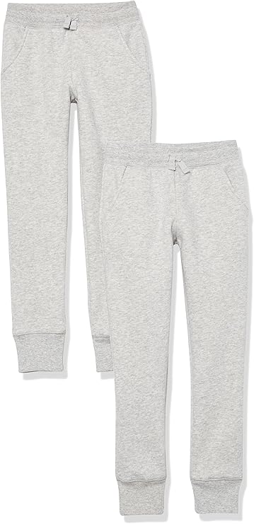 Designed with stretchable materials, these girls joggers offer unrestricted movement, allowing kids to play, run, and jump with ease while maintaining a snug fit for active lifestyles. Fleece Jogger Sweatpants, 2-Pack