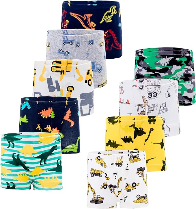 Package included: pack of 9 pieces of Kids series colorful, Cool Cotton Boxer Brief Underwear