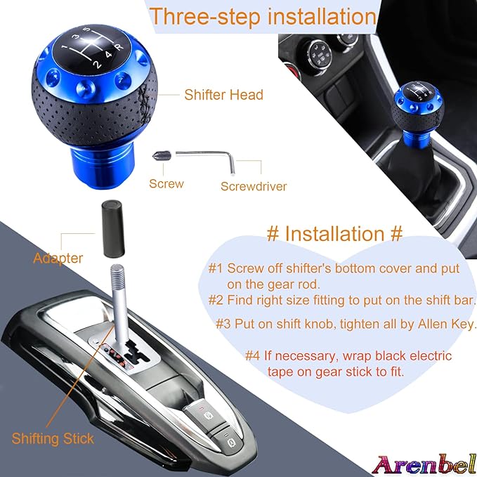Ball Handle Manual Gear Stick Shift Lever Knob-Stick Shift Lever Knob - blue