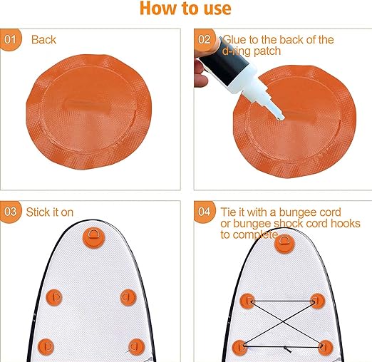 made of high-quality materials, patch, waterproof, durable and corrosion-resistant, can be used for a Very long time, Cord with Hooks Bungee Deck Rigging Kit for Pvc Inflatable Boat Sup Kayak Canoe