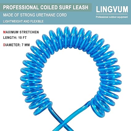 Board Leg Rope Wrist Strap Coiled SUP Leash for Paddleboard,safe,comfortable,and irritation-free, adjustable strap for perfect fit with strong velcro