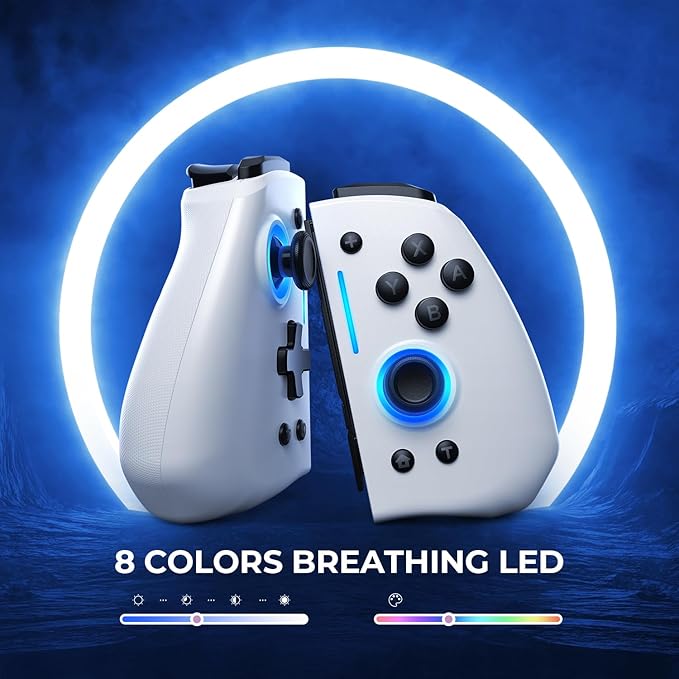 Personalized Programmable Back Buttons. In exhilarating battles across a universe of excitement, Light Wireless Joy-pad for Switch/Switch OLED, Hyperion switch controller with RGB Lights, Programmable, 6-Axis Gyro, Turbo & Vibration