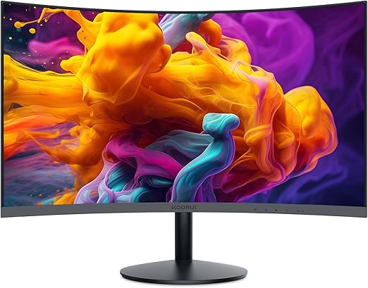 24 inch Curved Monitor, Full HD 1080P Curved Computer Monitor, immersive experience. The 24 inch class (23.6‘’ viewable) monitor delivers crisp Full HD 1920x1080 visuals. 1500R, 75Hz Monitor, HDMI VGA, Tilt Adjustment, LCD Monitor, Eye Care