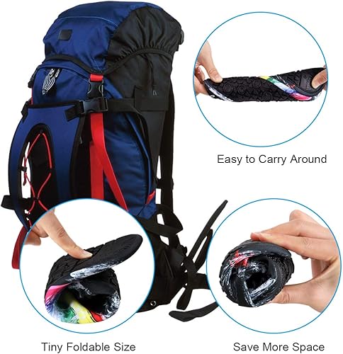Unisex Soft Beach Shoes Barefoot Water Sports Shoes Breathable Aqua Socks-Semai flexible water shoes can be rotated 360°, and take up almost no space in your luggage to place, foldable size is convenient to take them anywhere.