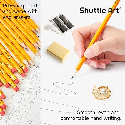 ready to use when get it, saving your time of preparing. 350 Pack Sharpened Yellow Pencils with Erasers, Bulk Pack Graphite Pencils for School and Teacher Supplies