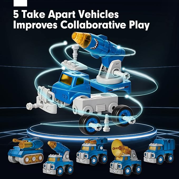 Press the top button on the robot's head to activate flashing lights and fun sounds, Take Apart Robot Toys STEM Toys for Kids 6-8, Kids Toys for 5 6 Year Old Boys Girls,