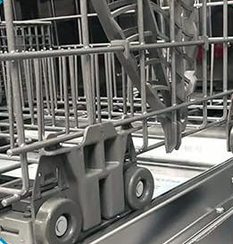 Wheel is for use on the lower dish rack in a dishwasher, noisy when rolling the dishrack? you can choose to replace the Dishwasher Lower Rack Wheels.