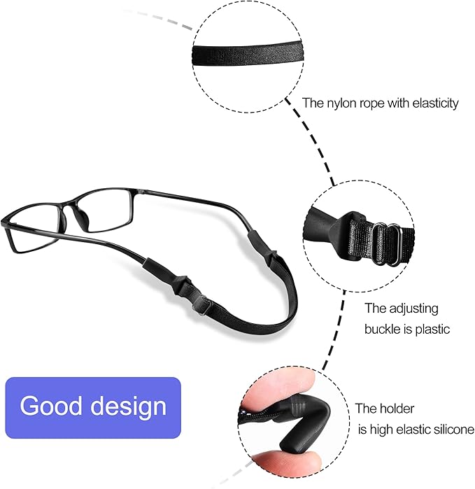 4pcs glasses strap holder is perfect for everyday use or outdoor sports such as running, basketball football games, riding, skiing, golf, sport training,etc.