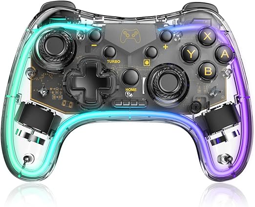 Switch/Lite/OLED,Wireless Switch Controller Support 6-Axis Gyro, Turbo/Vibration Function and Adjustable LED