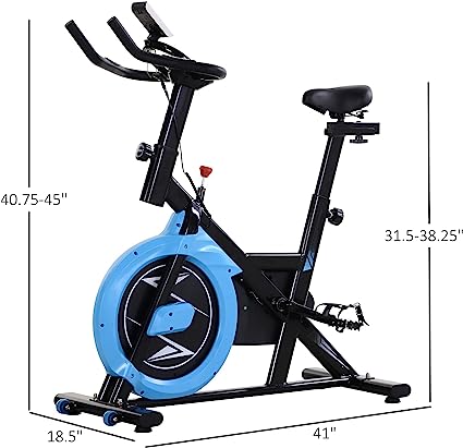 LCD Monitor bike, Exercise Bike with Adjustable Resistance for Cardio Workout & Strength Training - Blue, black