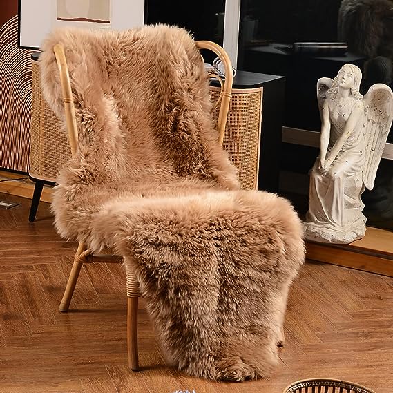 Pure Lambskin, Luxury Rug for Living Room,  warm in winter and cool in summer, it can adjust the temperature naturally,