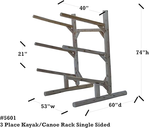 Holds 3 Kayaks, Paddle boards,Surfboards or Canoes,1-Sided Kayak Rack