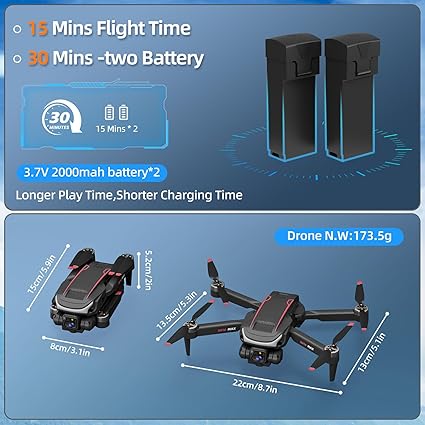 The fast mode will be automatically turned off. The obstacle avoidance mode is suitable for indoor use, Camera for Adult, Brushless Motor 1080P HD Drones for Beginner&Kids, Optical Flow Localization, Altitude Hold,RC Quadcopters Drone