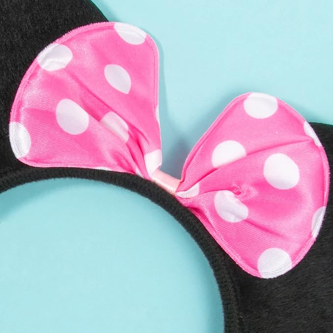 The band is covered with short plush fabric, soft and light without causing head pain, even if worn for a whole day, Mouse Ears Headband