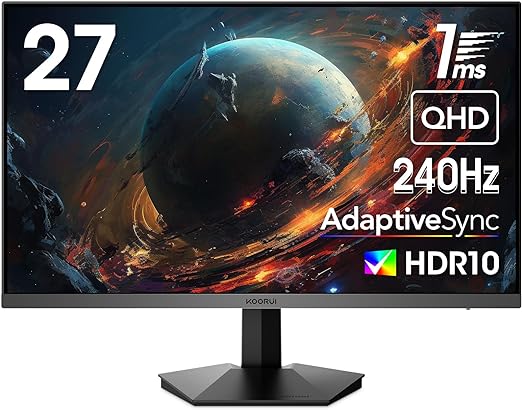 The monitor achieves what many VA panels can't: With 100% sRGB and a 3000:1 DCR, along with DCI-P3 90% wide color gamut,  27 inch WQHD 2560 x 1440 PC Computer Monitor, Up to 240Hz Refresh, 1ms, Adaptive Sync, HDR10, DCI-P3 90%