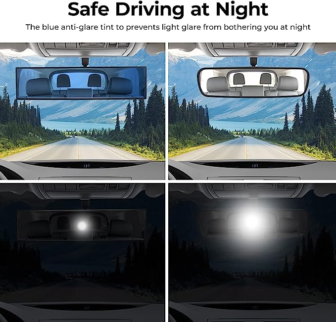 This convex rearview mirror provides you wider-angle view and perfect vision 11.81, Wide Angle Rear View Mirror to Reduce Blind Spot