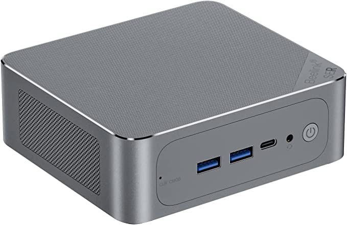 Beelink SER6 Mini PC, AMD Ryzen 7 7735HS(up to 4.75GHz) 8C/16T, Mini Computer 32GB DDR5 RAM 500GB NVMe PCIE 4.0 SSD, Mini Desktop Computer 4K 60Hz Triple Screen Display WiFi6 BT5.2 WOL