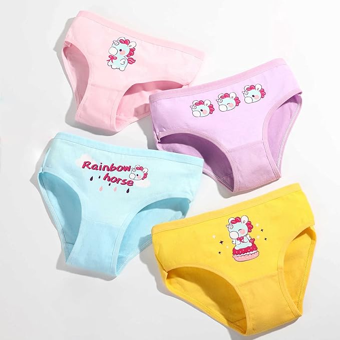 12 Packs The meterial of the Girls Panties: It 's soft and comfy, extra strength and durability, non-slip and painless.Thread does not stick, Cotton Underwear with 12 Packs Panties Assorted Briefs