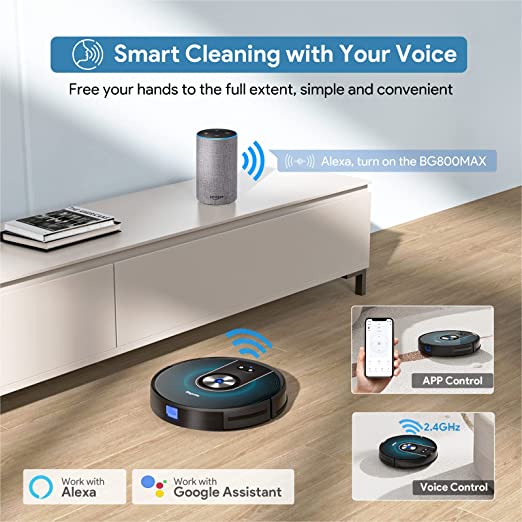 Self-Charging, Alexa/App/WiFi ,Bagotte 3000Pa Robot Vacuum Cleaner,4 in 1 Robotic Vacuums Gyro Navigation 3.0