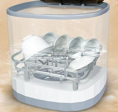 designed with every detail in mind. With a variety of snap designs, it is able to fit the tea cups and ensure that the tea cups will not move around during the washing process, Portable Dishwasher