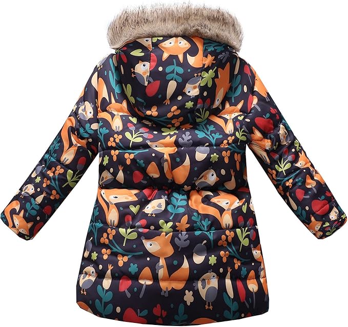 This high-quality insulated winter jacket with padded lining makes the excellent heat retention.The durable polyester exterior, Girl's Winter Fleece Lined Long Parka Puffer Coat Thicken Ski Jacket