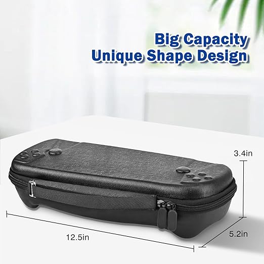 Portal, Portable Travel Case Protective PU Hard Shell Bag for PlayStation Portal Remote Player with Strong Handle & 4 PCS Thumb Grips Caps-Black